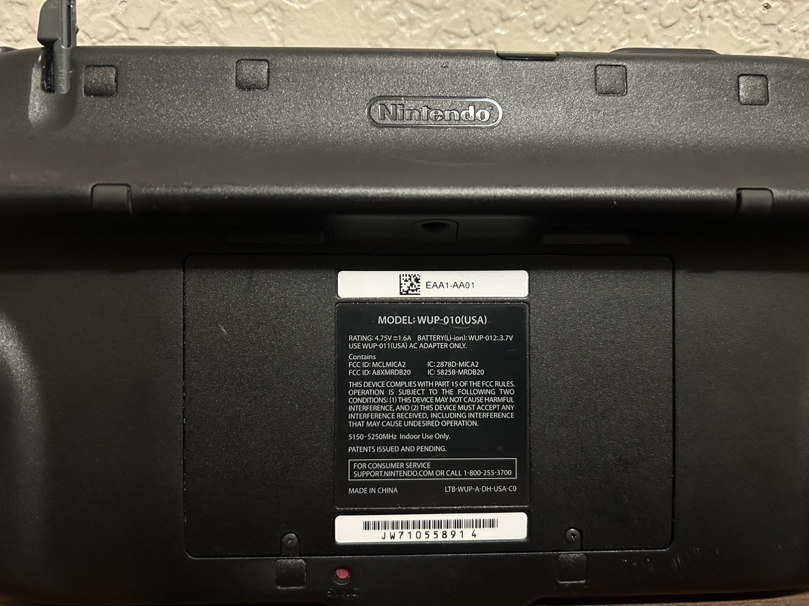 WII U GAMEPAD CONTROLLER BLACK with STYLUS WUP-010 GAMEPAD- TESTED WORKING