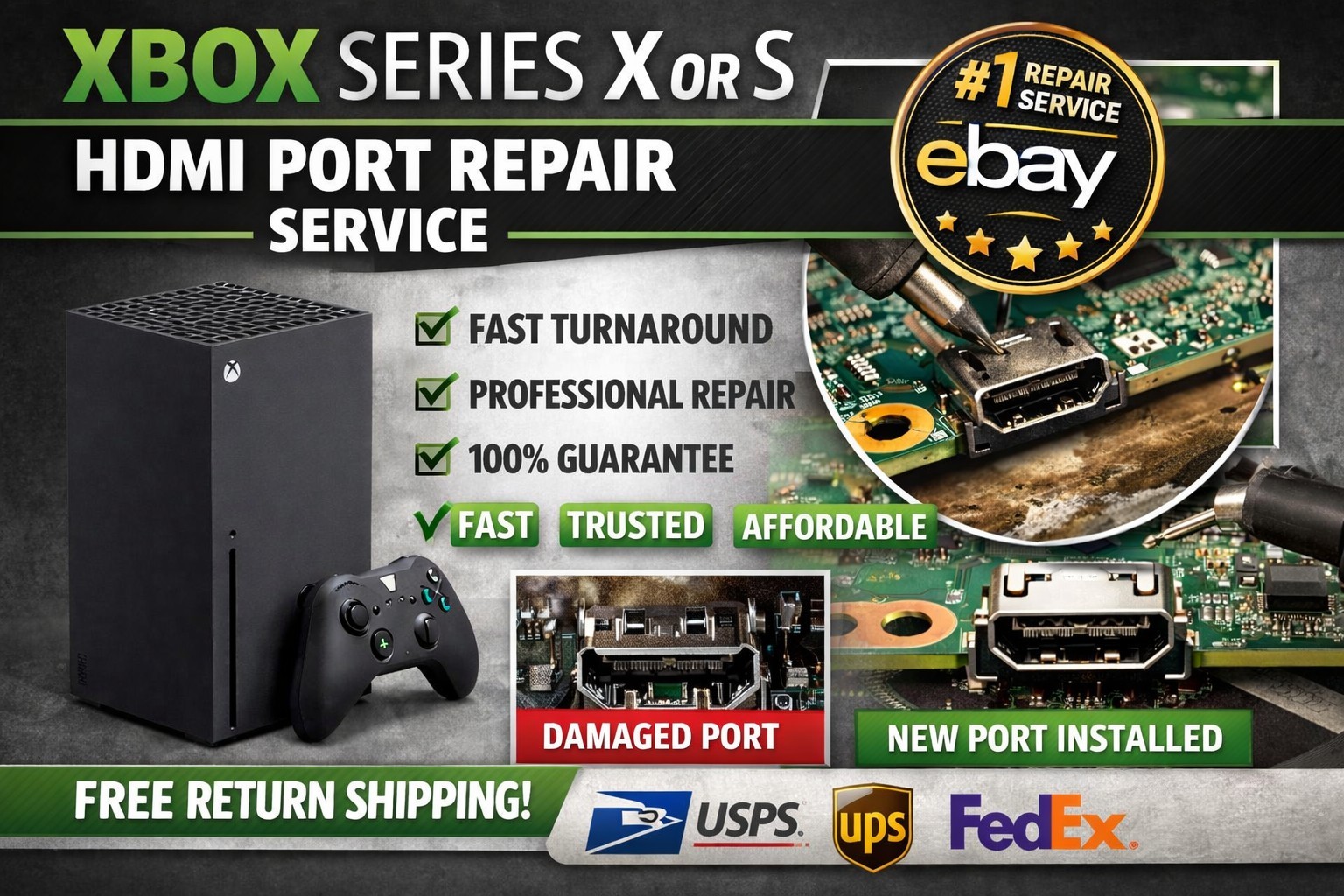XBOX Series X/S HDMI REPAIR | Motherboard Issues No Power – Fast 1 Year Warranty
