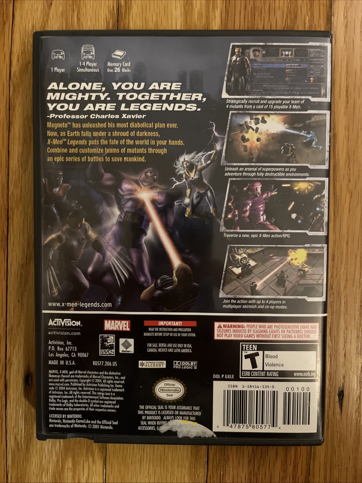 Activision X-Men Legends Nintendo GameCube Action RPG 2004 Manual Included