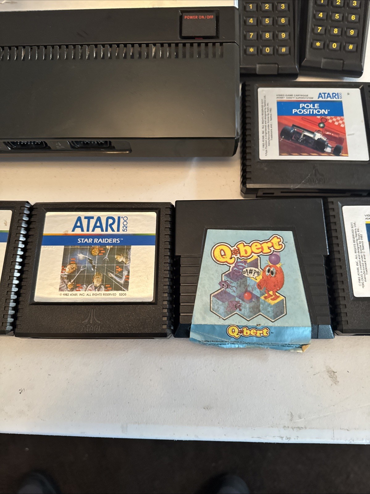 Atari 5200 Console 4-Port Bundle w/12 Games Power Cable Switch Box 2 Controllers