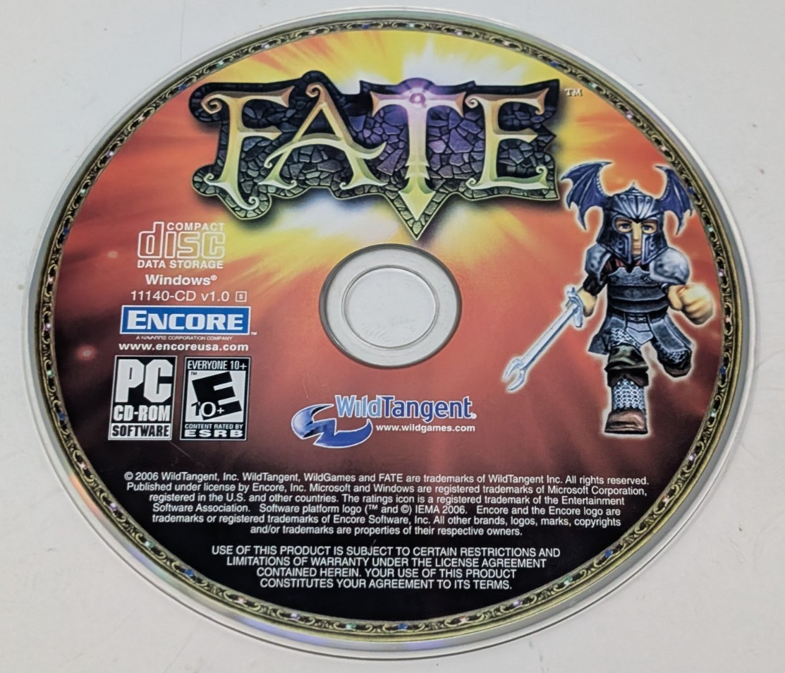 Fate PC CD-Rom 2006 Windows Action Role Playing RPG Game CD-ROM Disc Only VTG