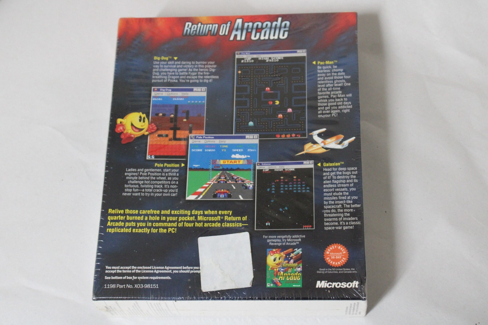 MS Home Return Of Microsoft Arcade game for Win95 3.5in Diskettes Big Box SEALED