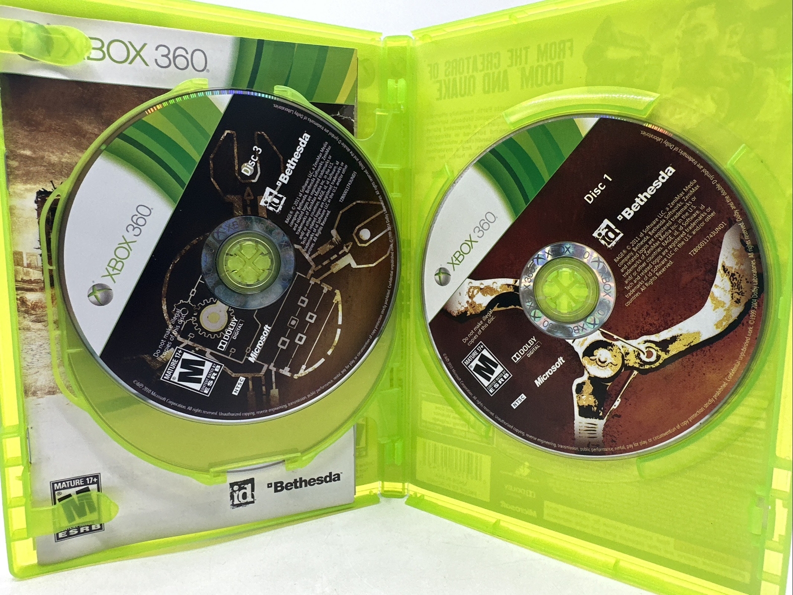 Rage: Anarchy Edition (Microsoft Xbox 360, 2011) 3 Disc Complete Tested