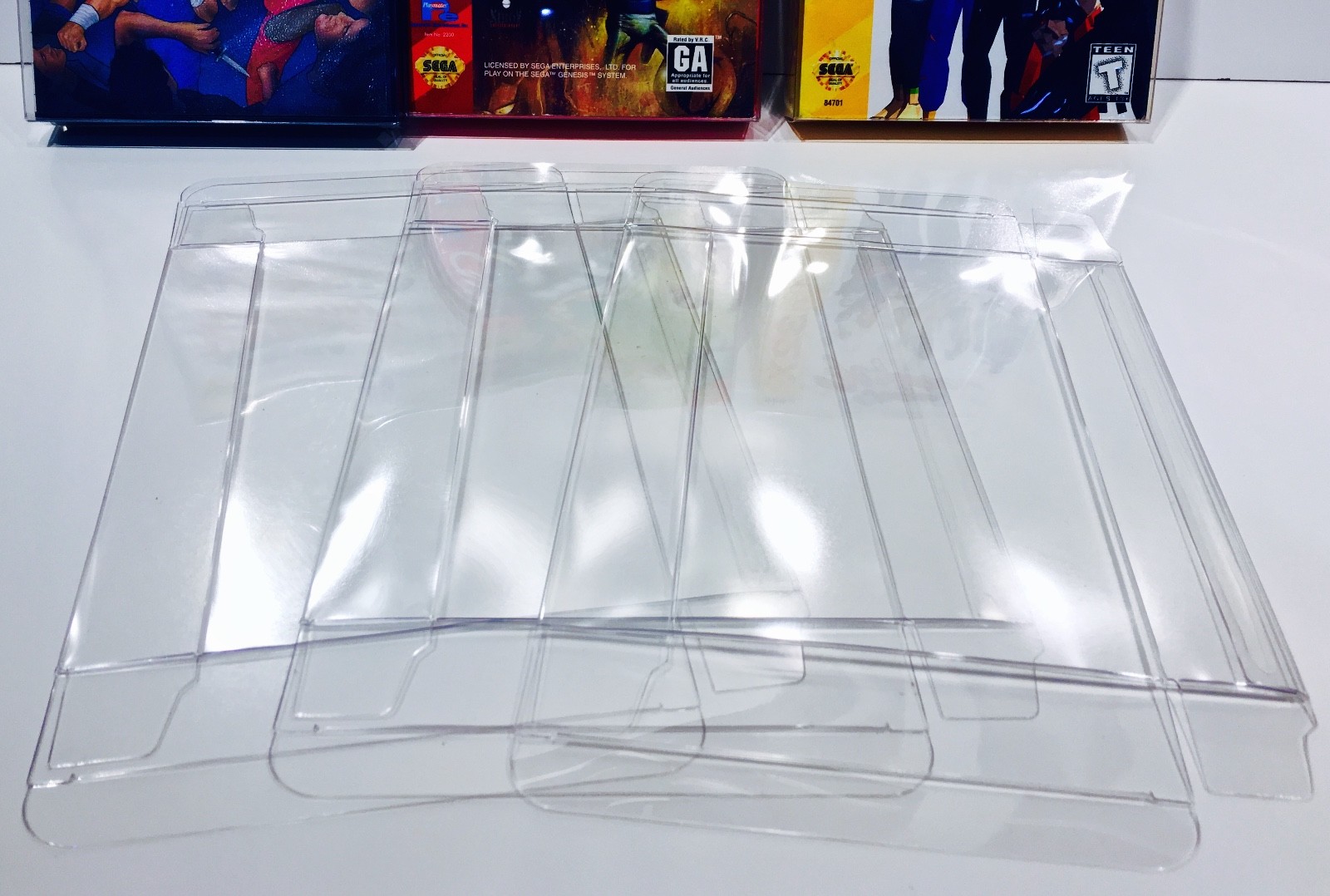 25 Box Protectors For SEGA GENESIS / MASTER / 32X Video Game Boxes Display CIB