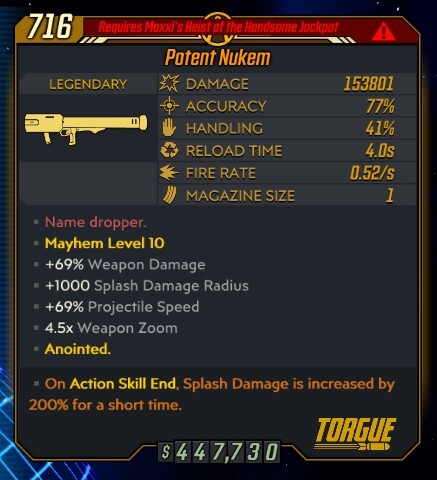 Level 72 – PC/PS4/PS5/XBOX Borderlands 3 – Zane – Moxsy BIG BANG BOYO – 10 items