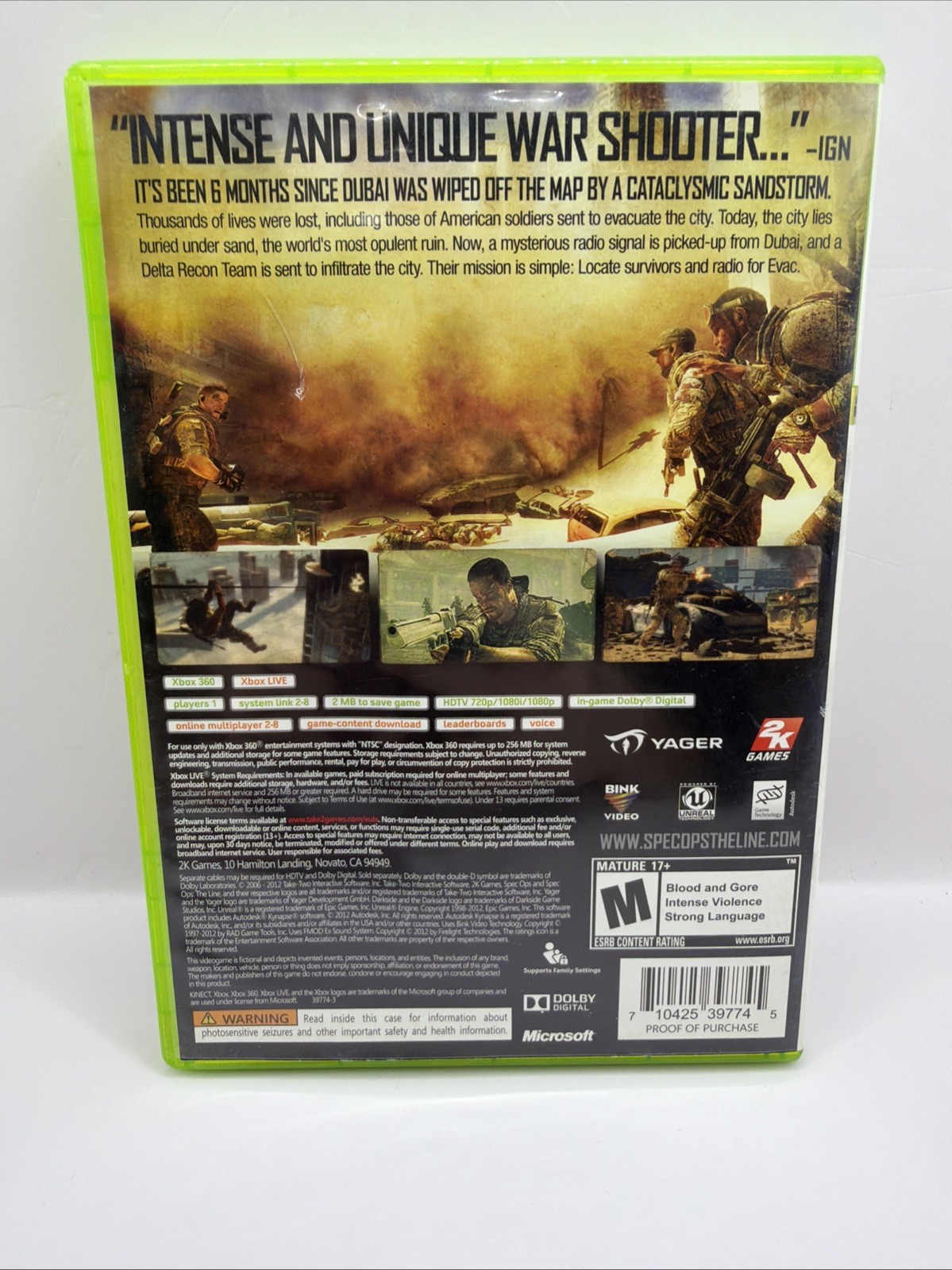 Spec Ops: The Line — Premium Edition (Microsoft Xbox 360, 2012)- Tested CIB