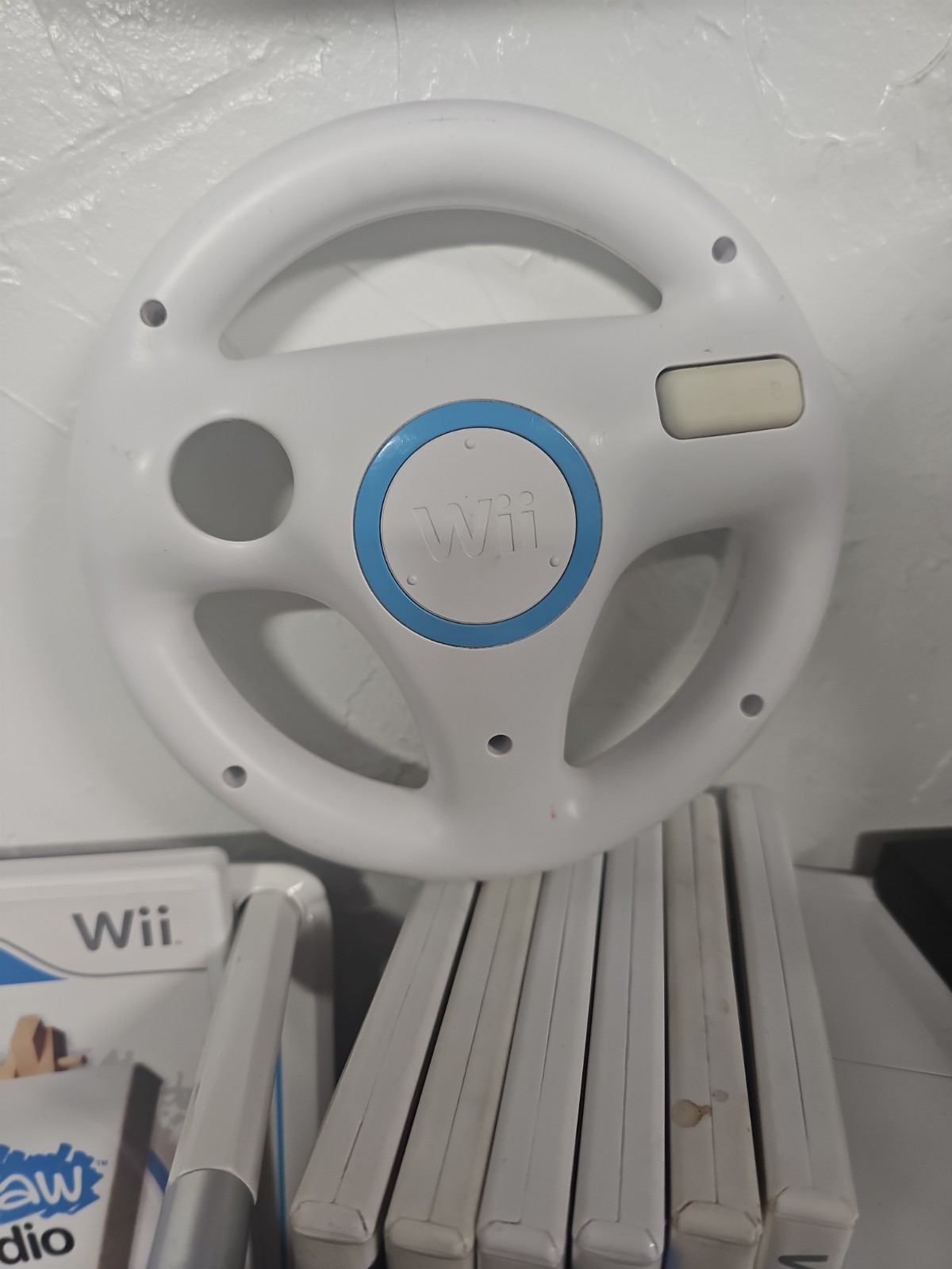 Wii Console Bundle U Draw Studio Nunchuck 7 Games Cars Pirates Gamecube Compatib