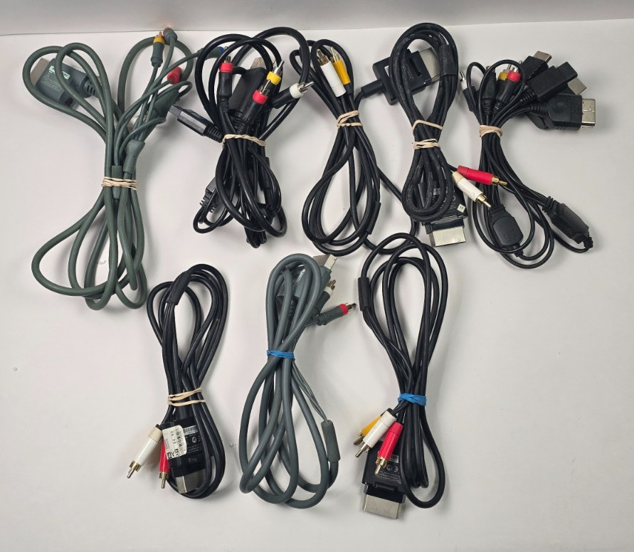 Microsoft XBOX 360 Component AV Cable Lot of 8 – Audio & Video – Tested