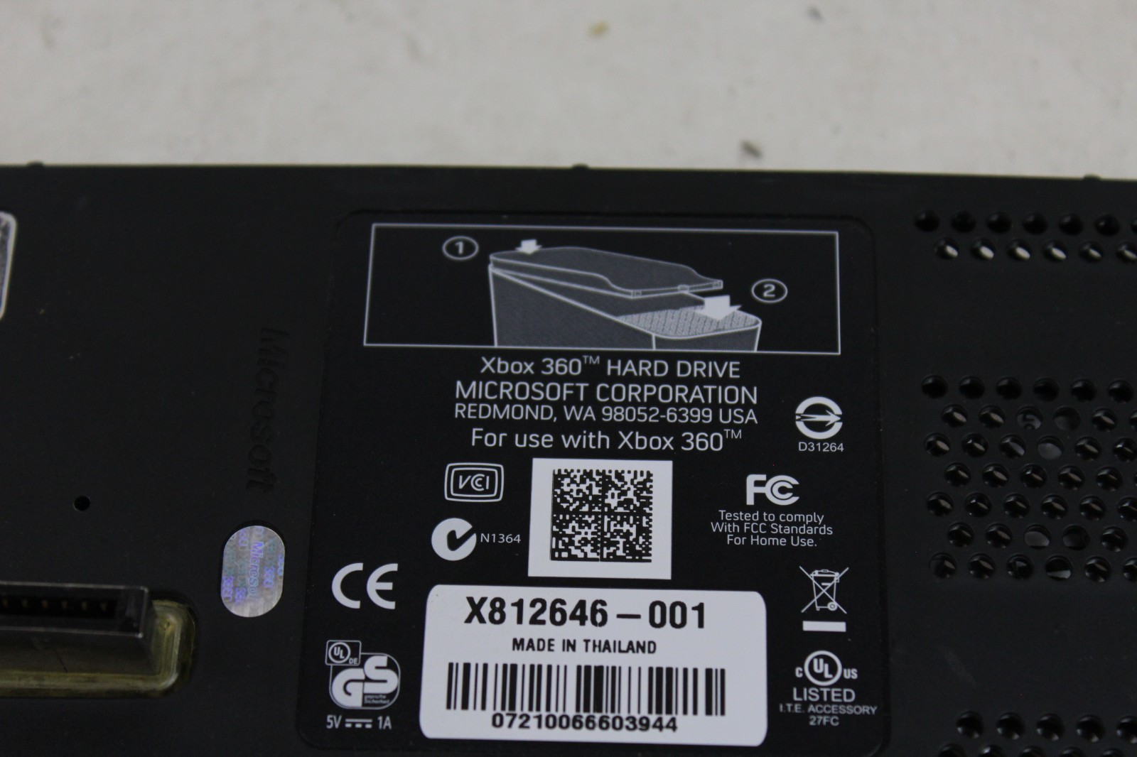 Microsoft Xbox 360 Elite 360 120GB HDD X812646-001 External Hard Drive oem genui