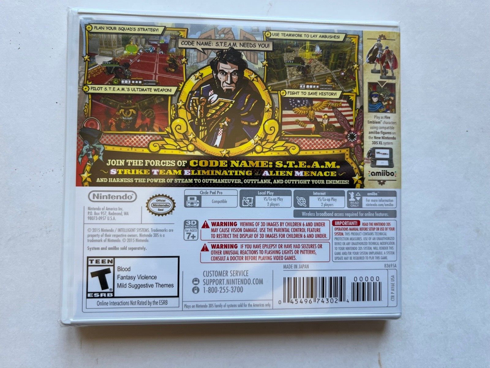 Code Name S.T.E.A.M. (Nintendo 3DS, 2015) STEAM 3DS New Factory Sealed OOP