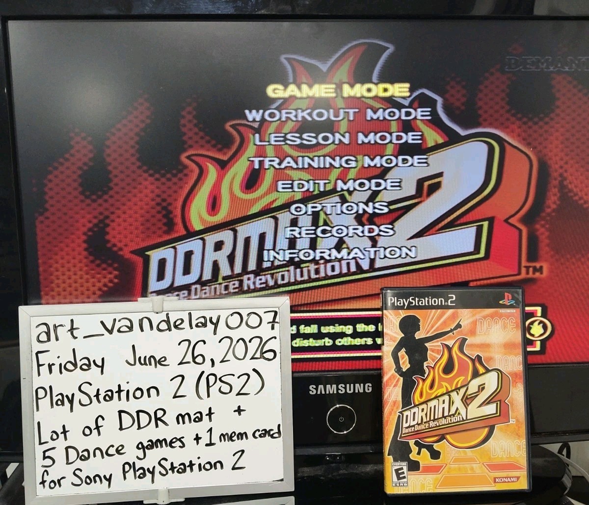 Dance Dance Revolution Mat + 5 Game Bundle For PlayStation 2 *VGC* CIB* Tested!