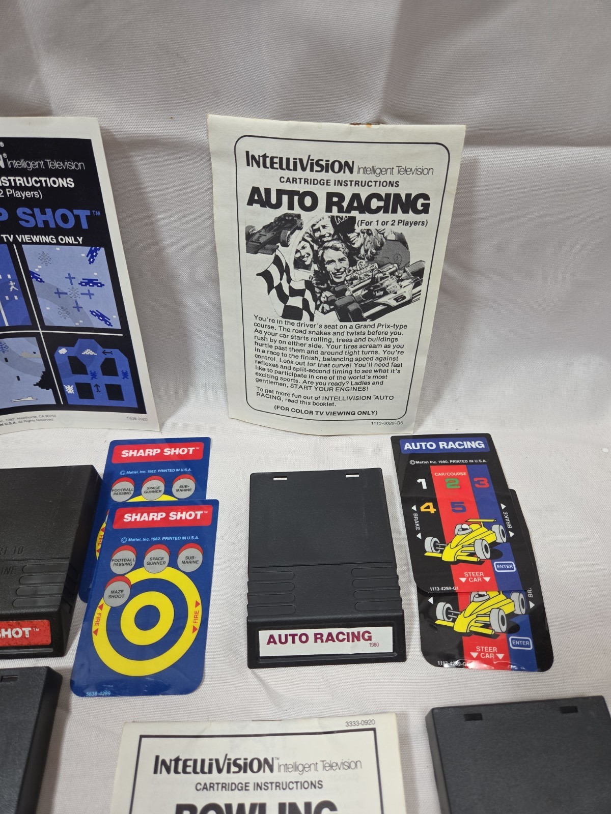 Lot Of 7 Intellivision Games With Overlays And Manuals TESTED Sharp Shot Star