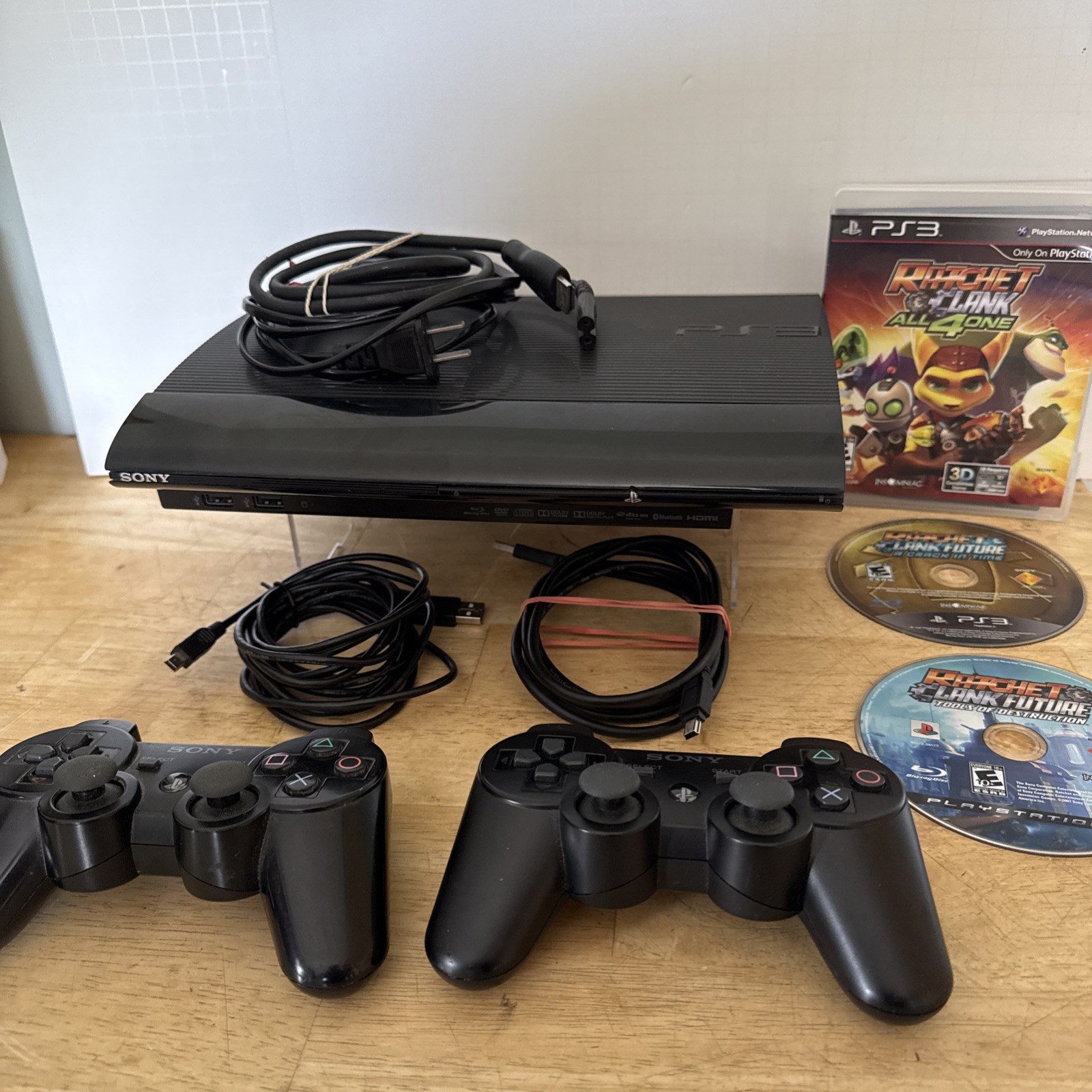 Sony Playstation 3 PS3 Super Slim 250GB CECH-4001B Console Bundle 6 Games