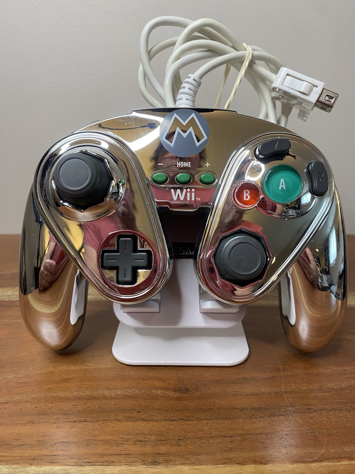 Nintendo Wii U – PDP METAL MARIO Chrome Wired Fight Pad Controller -tested