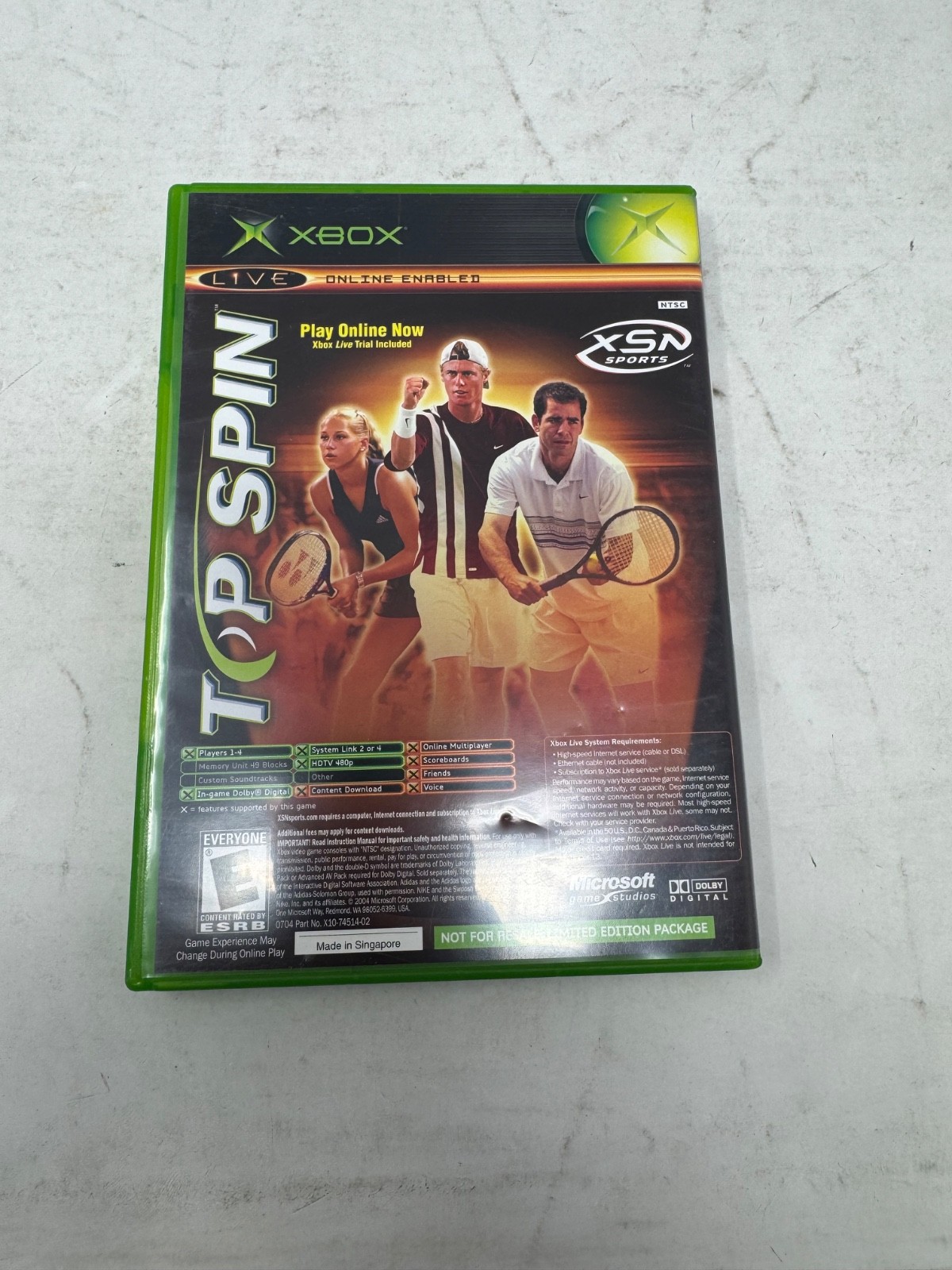 NCAA Football 2005 & Top Spin (XBOX) Tested Complete CIB