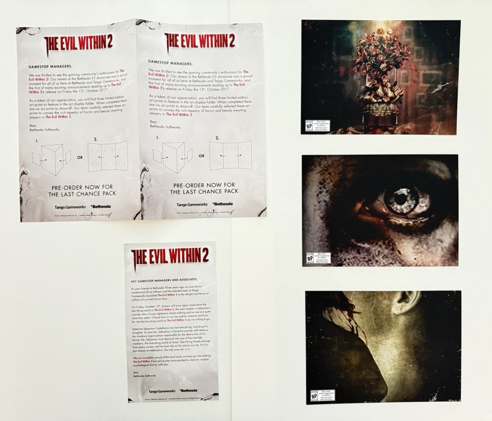 The Evil Within 2 Launch Kit and Standup Display Rare GameStop Exclusive /4500