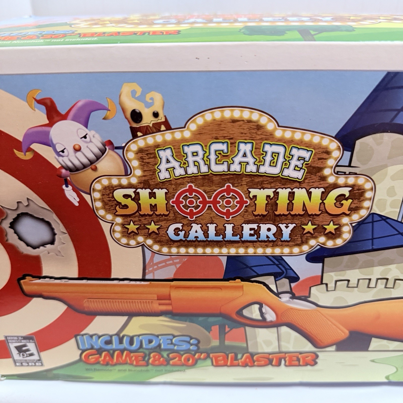 SEALED Arcade Shooting Gallery Blaster & SEALED Game Nintendo Wii Open Box NIB