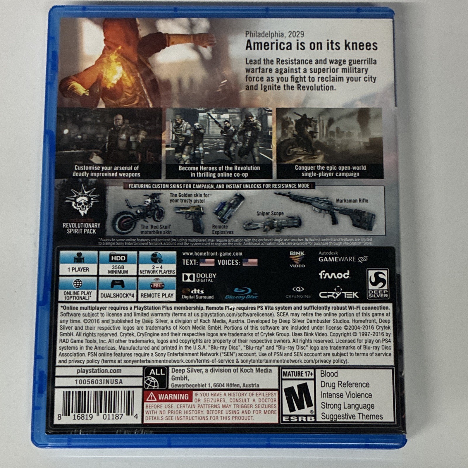 Deep Silver Homefront: The Revolution PS4 2016 M NTSC-U/C Online Multiplayer