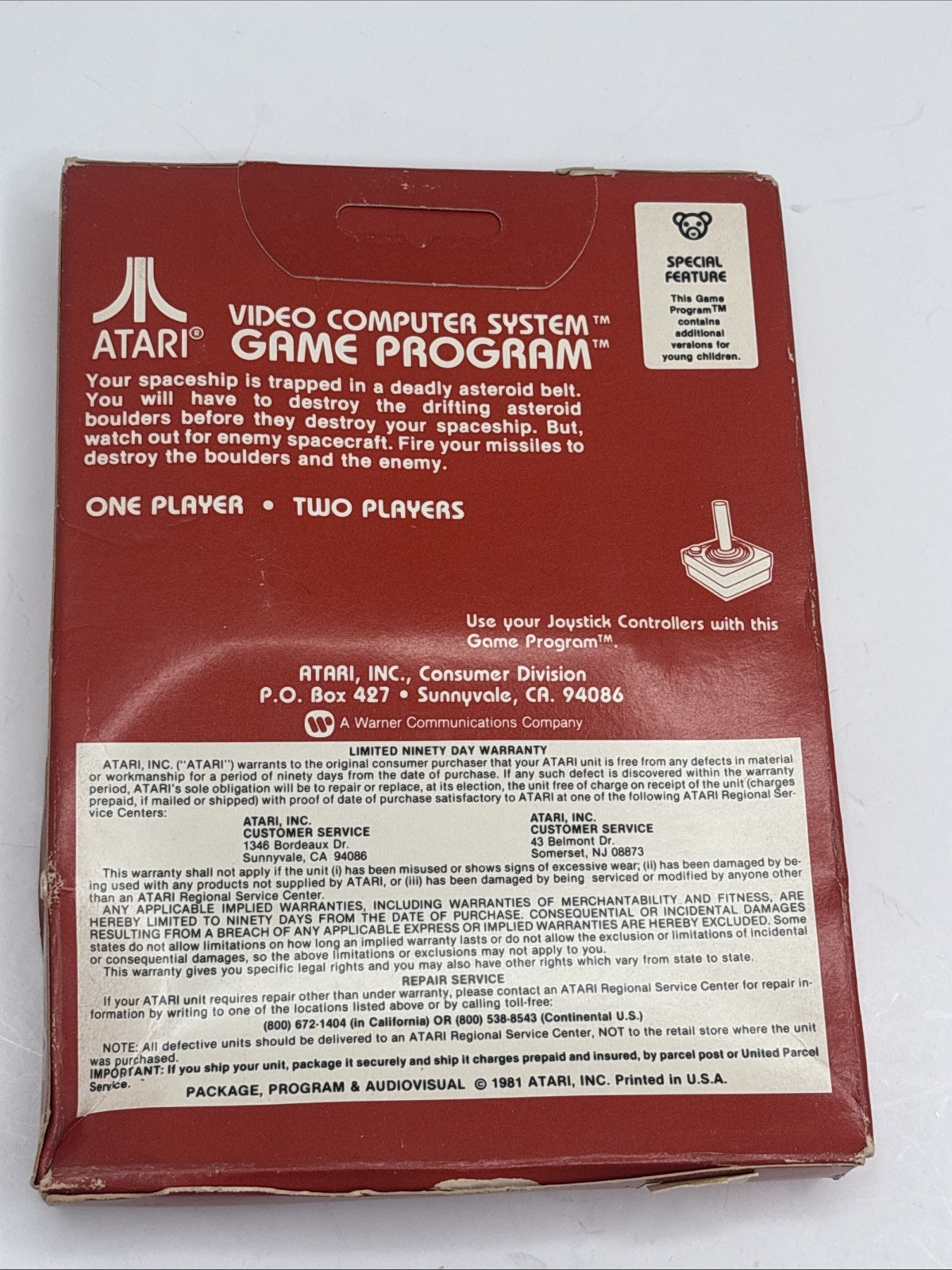 Atari 2600 1981 ASTEROIDS Video Game FACTORY SEALED Missing Outside Plastic Seal