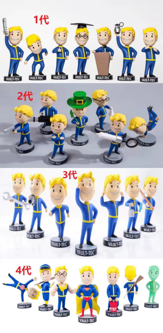Fallout Bobblehead Vault Boy Collectible Prop Skills Decorations Statue 1:12