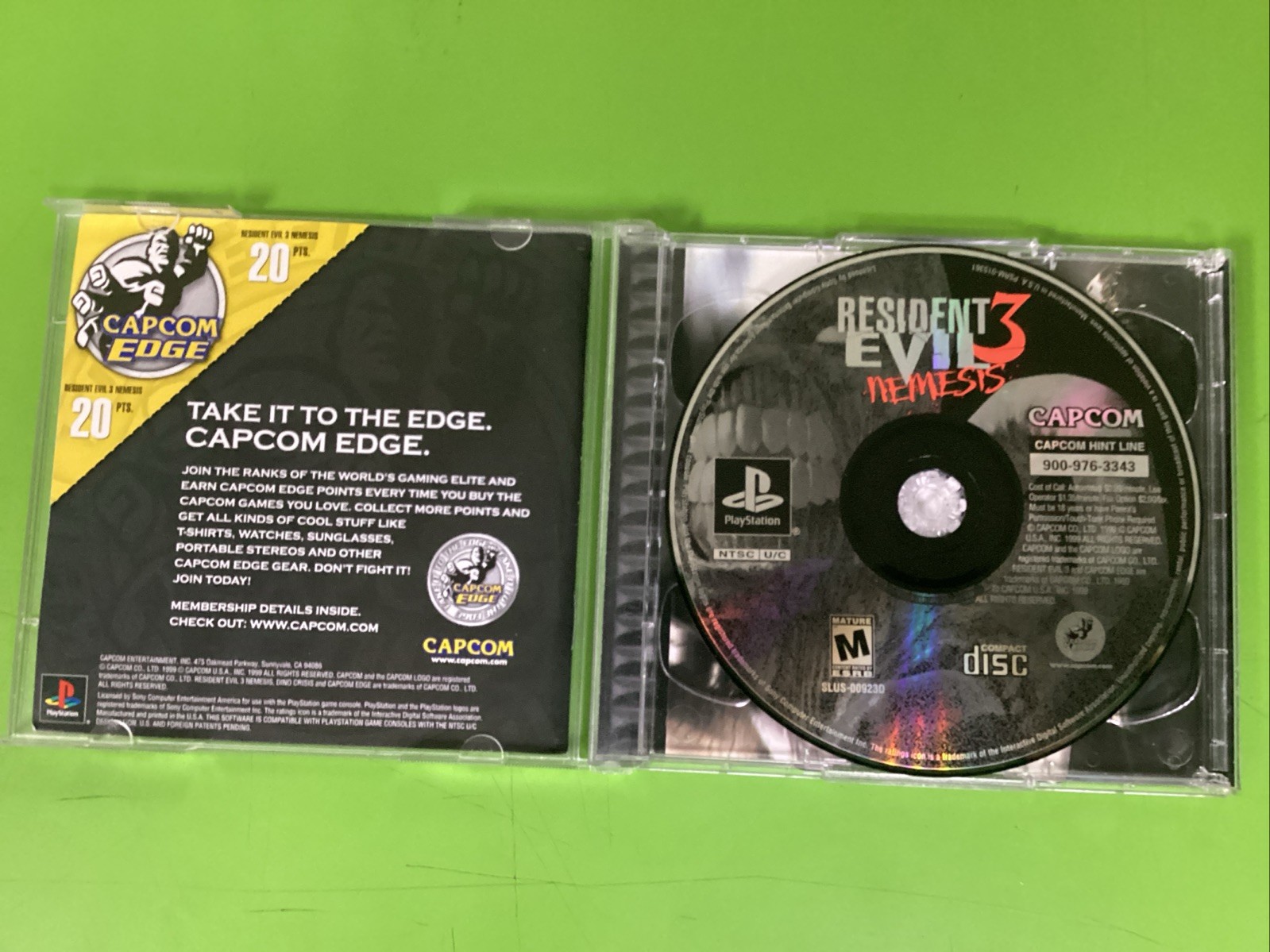 Resident Evil 3: Nemesis (PS1, 1999) CIB Manual Reg Card W/ Demo Disc Tested