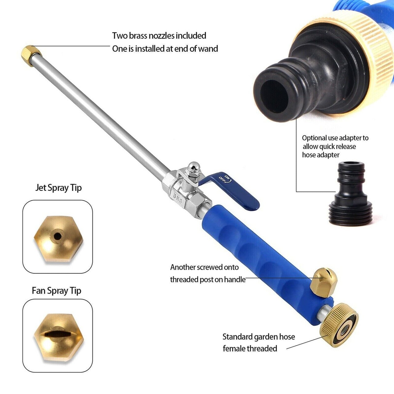 Pressure Washer Garden Hose High Power Water Spray Gun Nozzle Cordless