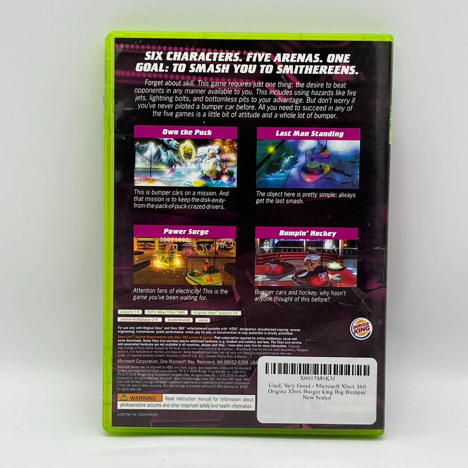 Big Pimpin Bumper Cars Xbox and Xbox 360 Release 2007 in Original Case w Manual