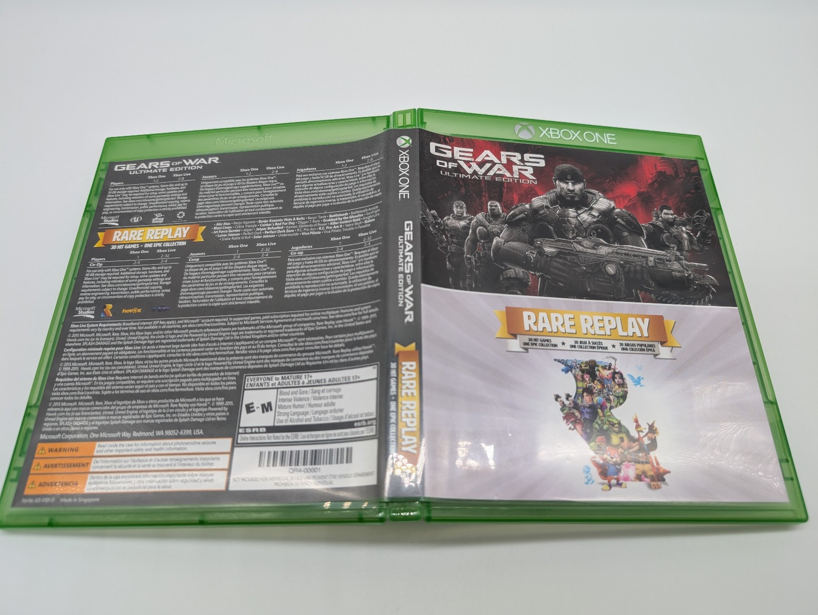 Gears of War Ultimate Edition (Microsoft Xbox One) NO RARE REPLAY DISC