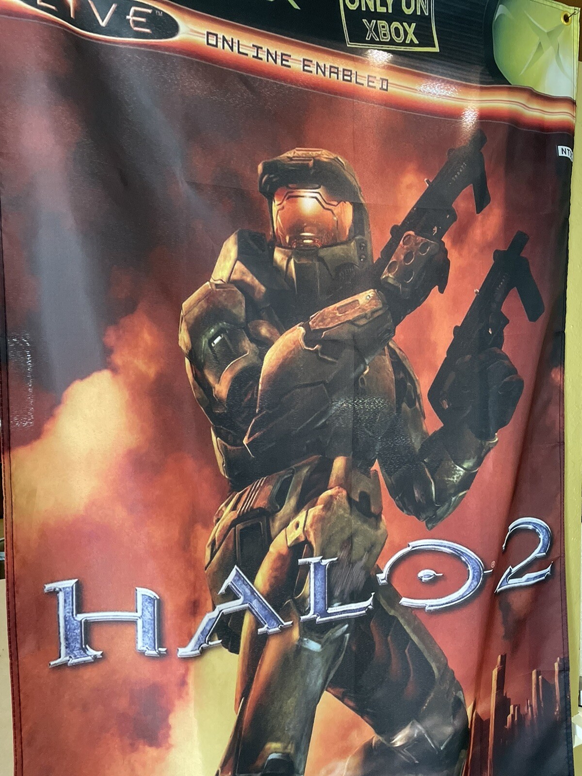 Halo 2 5ft Flag Microsoft XBOX 2004 Banner Poster Bungie Master Chief
