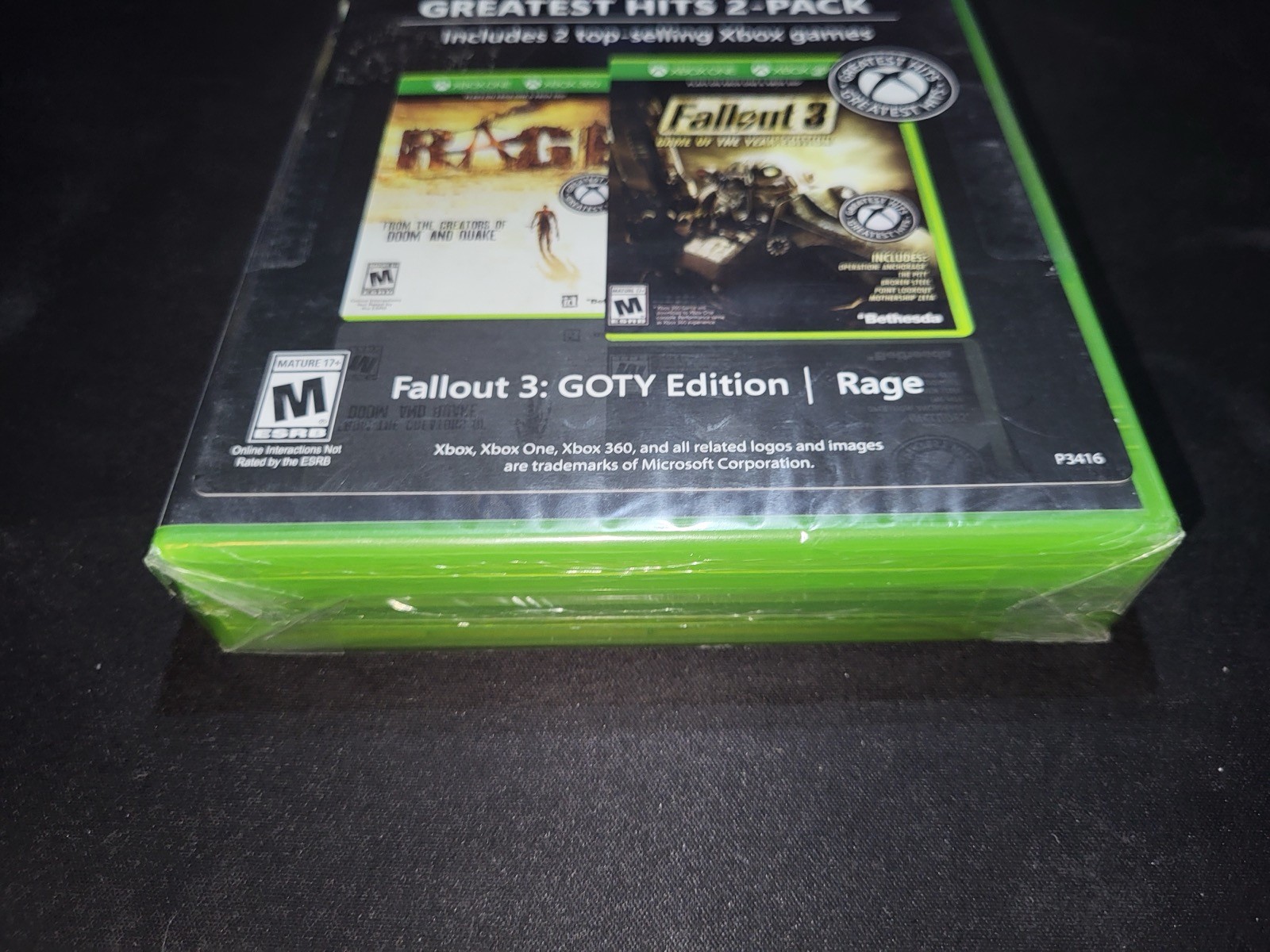 Xbox Greatest Hits 2 Pack Fallout 3 GOTY Edition/Rage Xbox 360/One NEW SEALED