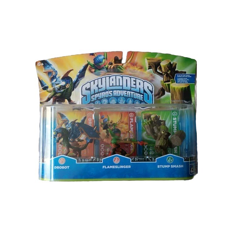 Skylanders Spyro’s Adventure 3 Pack Drobot Flameslinger Stump Smash New Loose