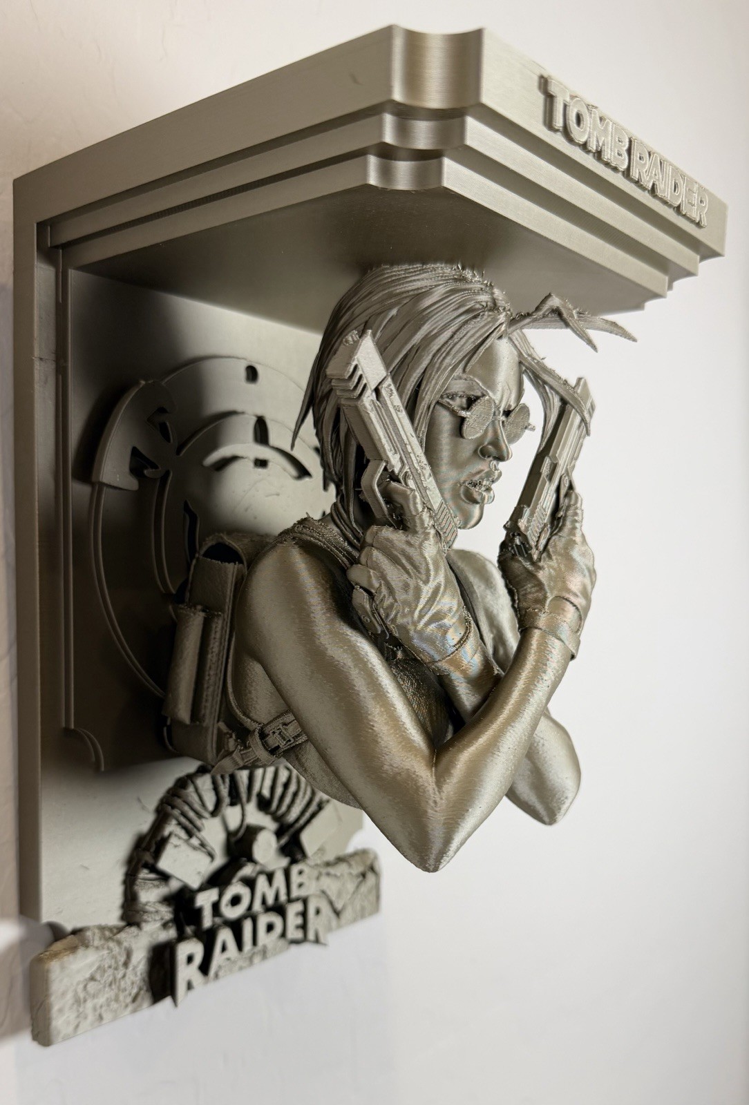 Tomb Raider Lara Croft Like 5×5 Top Floating Shelf Collectible New