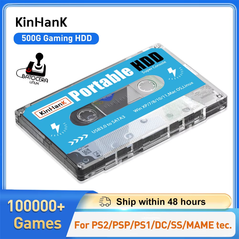 500G Super Console HDD: 100K Games & 70 Emulators – Ready to Play!
