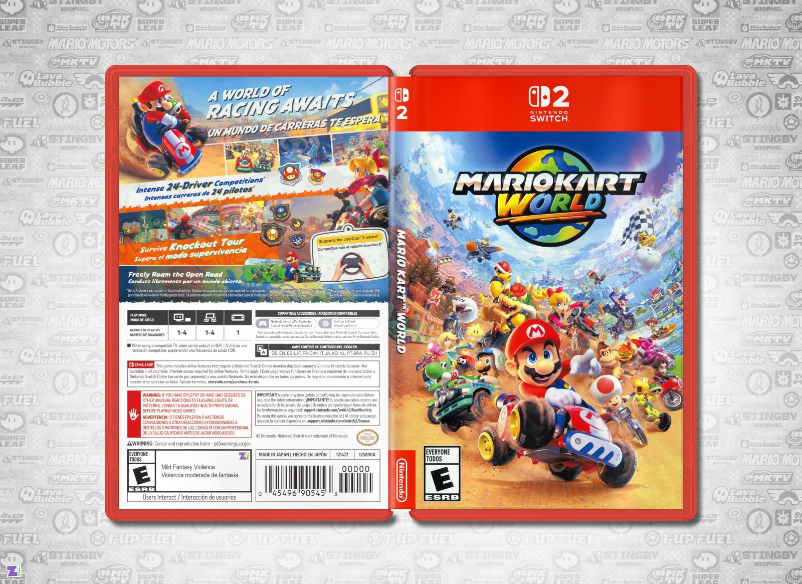 Mario Kart World COVER ART: Double-sided Insert / Case for Nintendo Switch