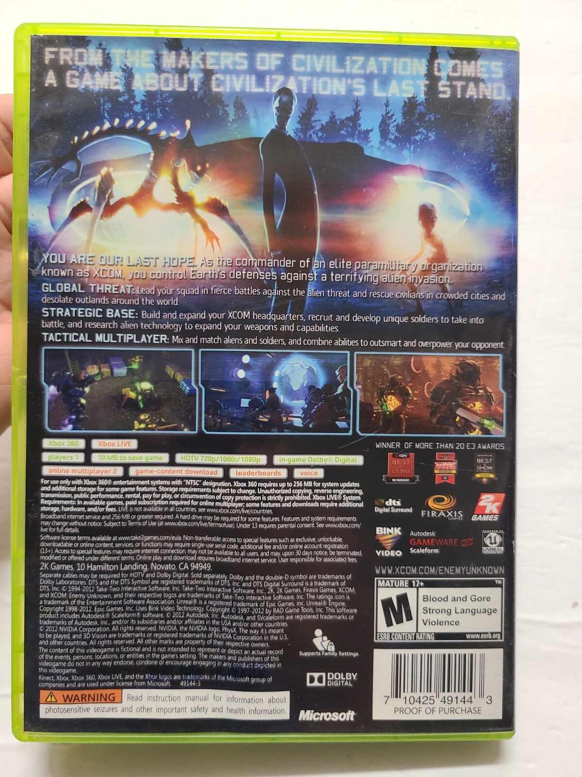 XCOM: Enemy Unknown Microsoft Xbox 360, 2012 Complete WIth Manual CIB FAST SHIP!
