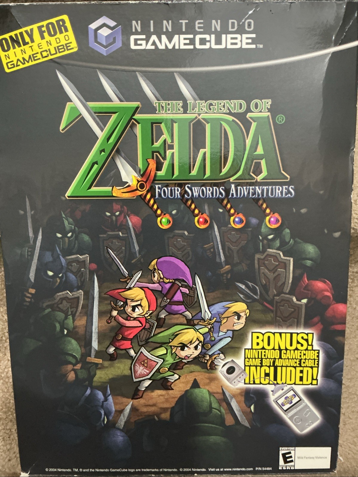 Nintendo GameCube Zelda Four Sword Adventure Box Display Promo Store Standee GBA