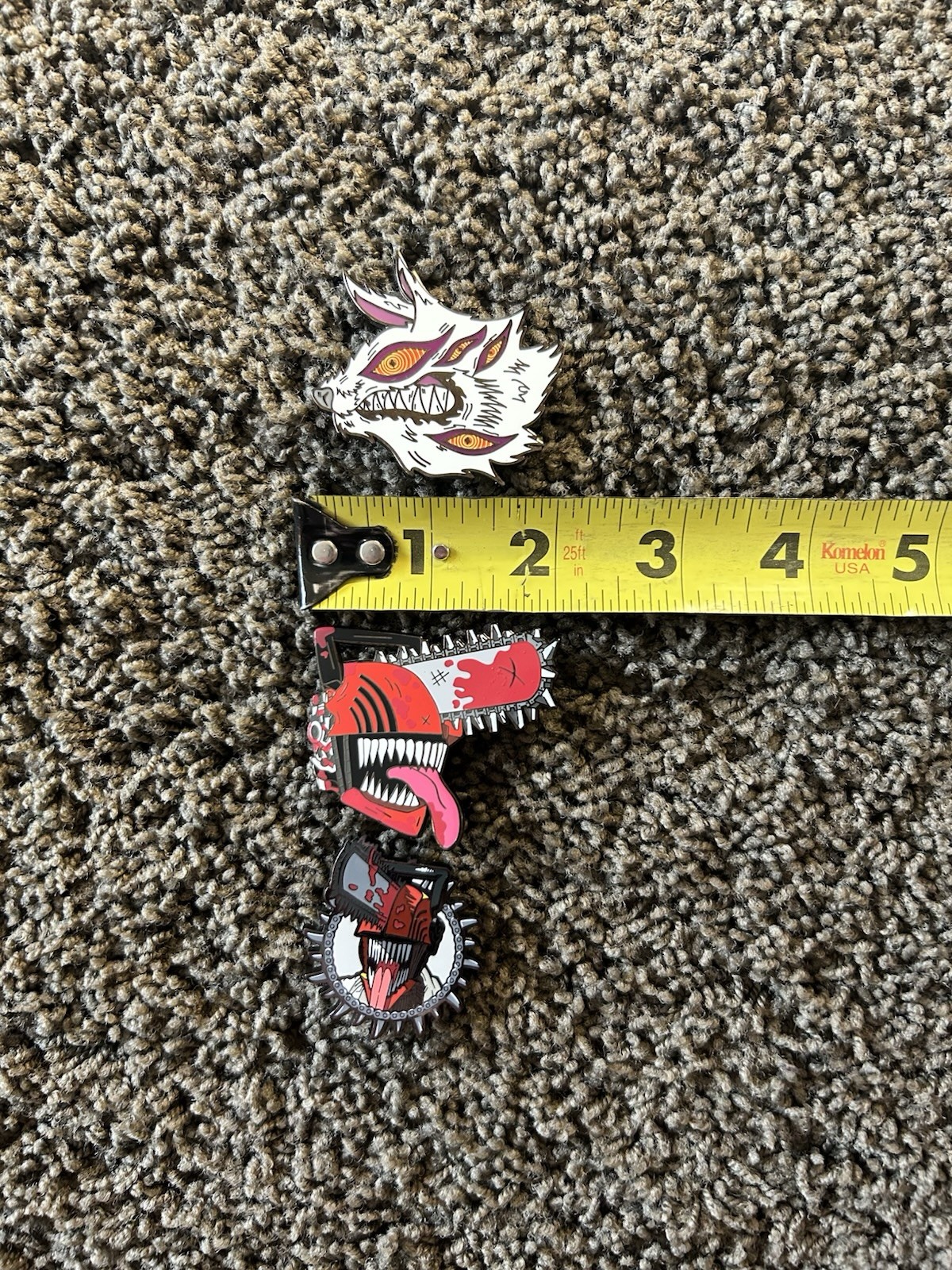 Chainsaw Man Lot of 3 Metal Enamel Pin Madfox Figpin Kon Fox Devil Anime Bloody