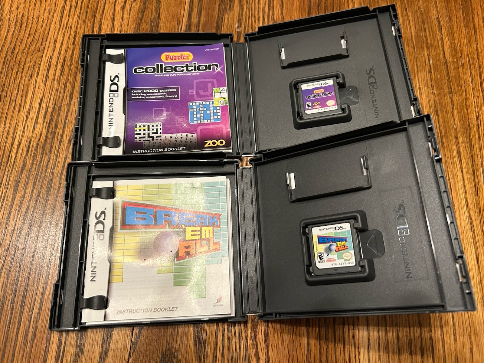 Nintendo DS Lot Brain Age Mario Kart Crosswords Puzzler Game Lot