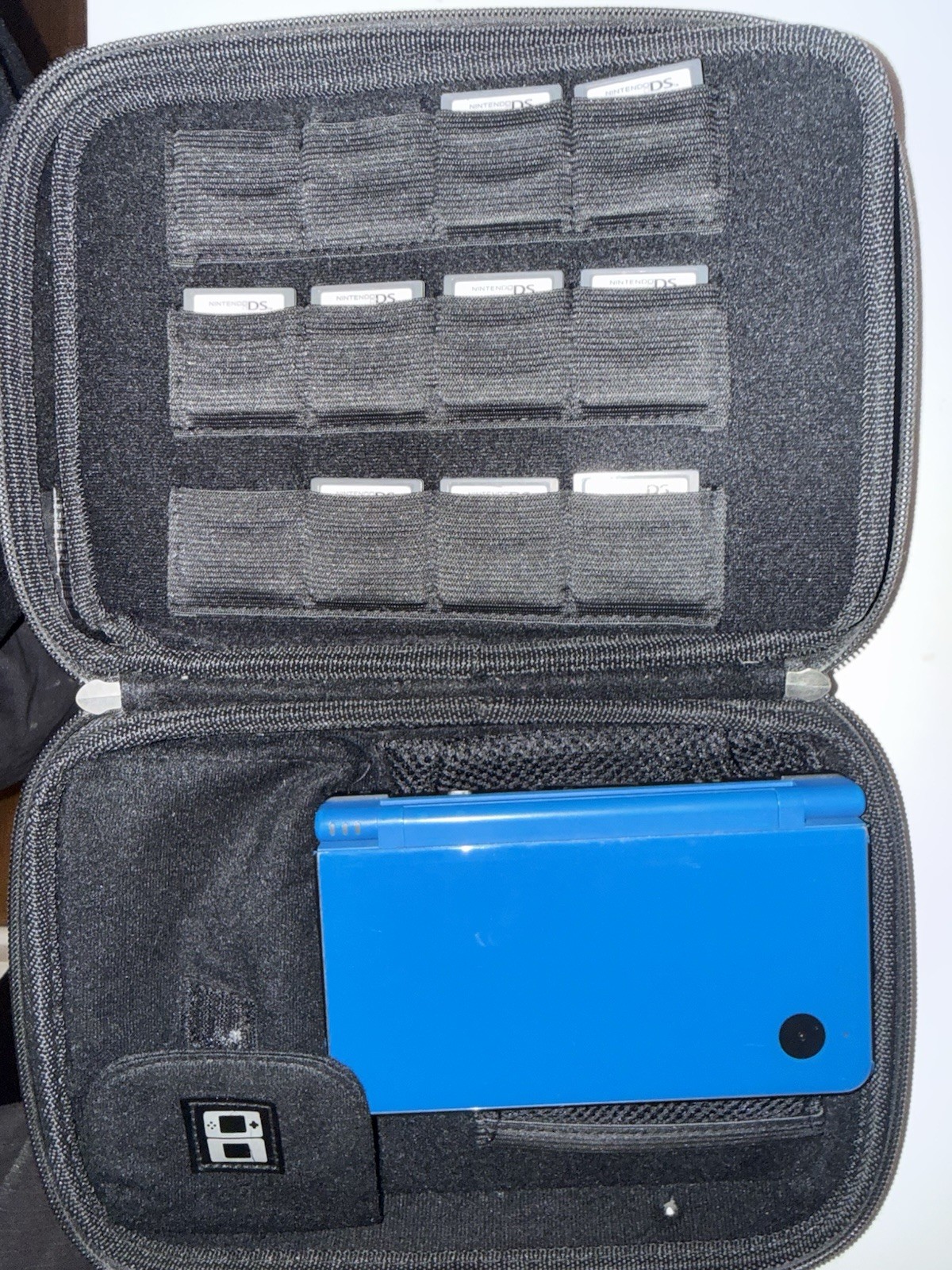 Nintendo DSi XL Blue w/ Charger Stylus, Case & Game Lot *Tested* READ BELOW