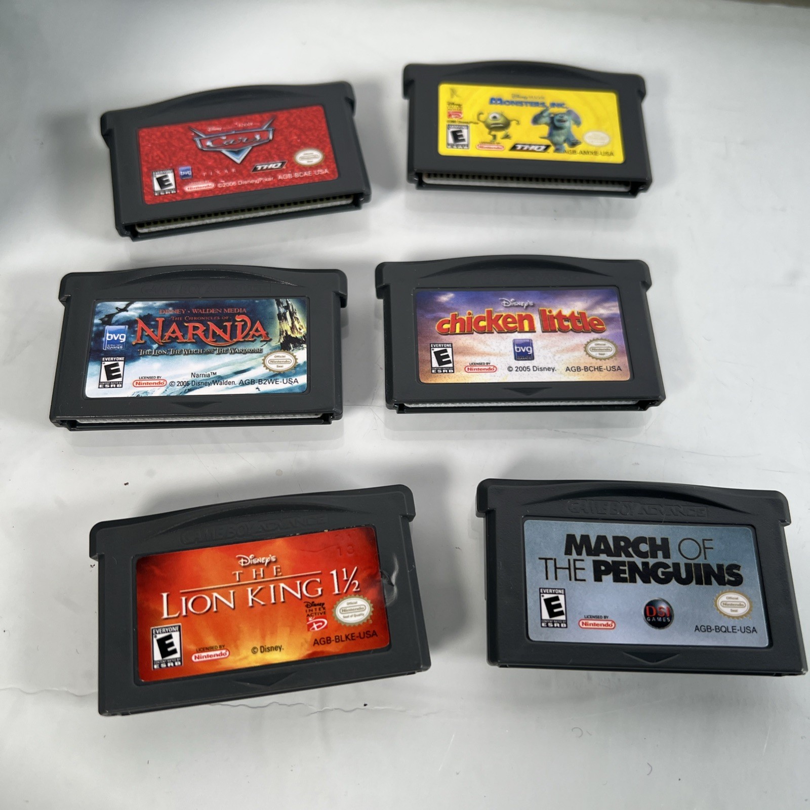 Lot of 6 Popular Nintendo Game Boy Advance Games Movie Themed