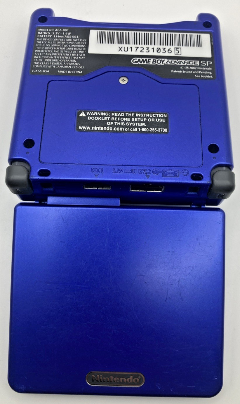 Nintendo Game Boy Advance SP Cobalt Blue Handheld System AGS-001 For Parts GBA