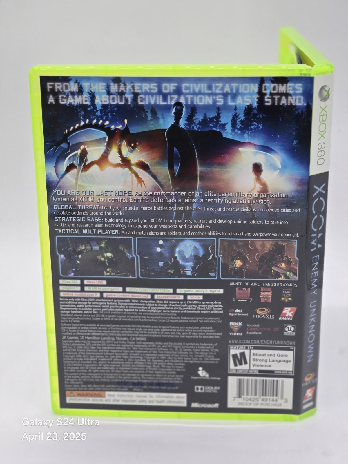 Xcom Enemy Unknown (Microsoft Xbox 360) Complete W/ Manual CIB TESTED