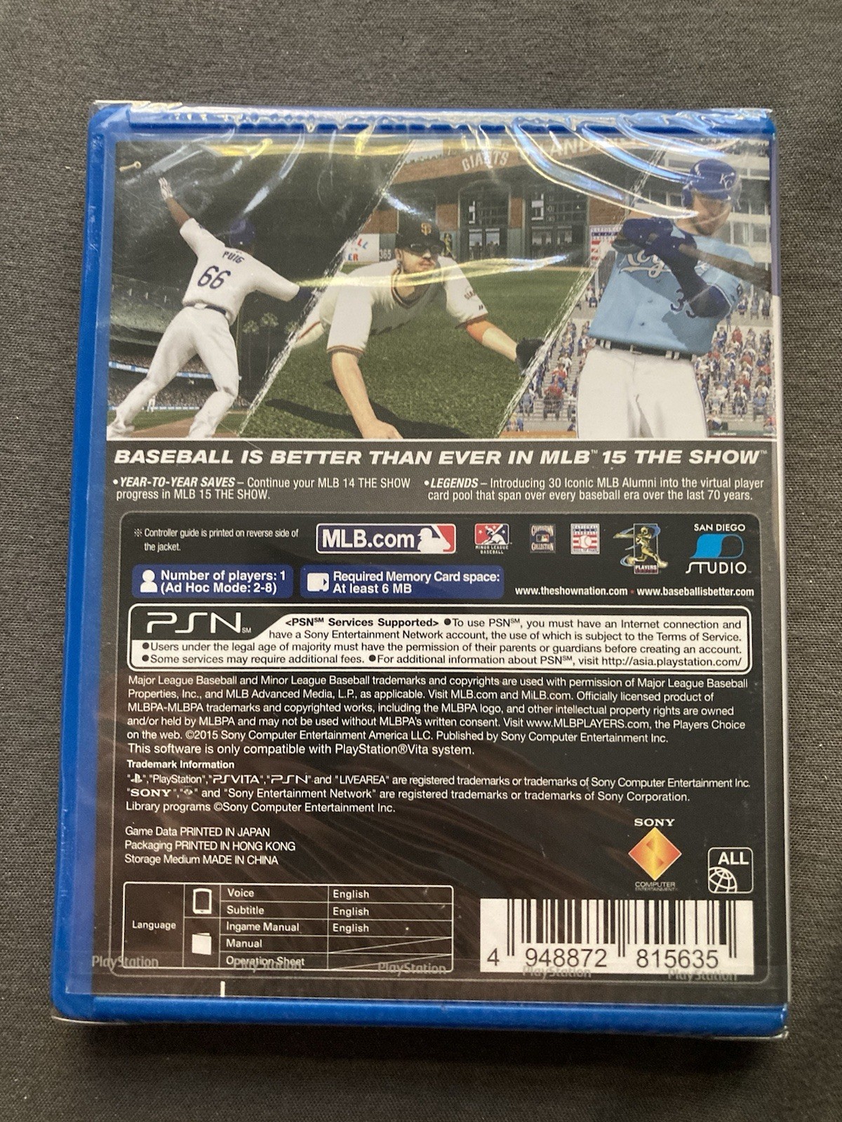 MLB 15 The Show Asian English For PS Vita – w/ Physical Cartridge SEALED
