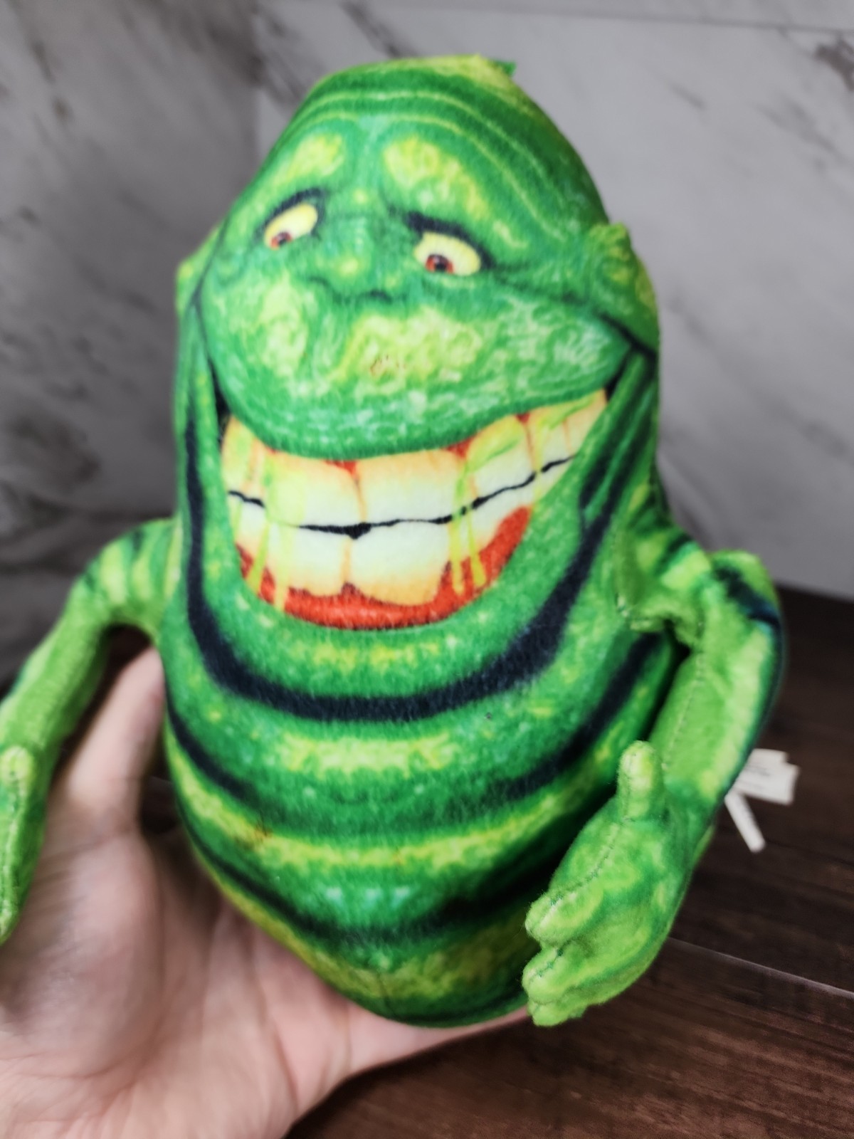 ☆ ~Large 10″ Ghostbusters Plush Toy SLIMER Happy Ghost. Green Stuffed Animal~ ☆