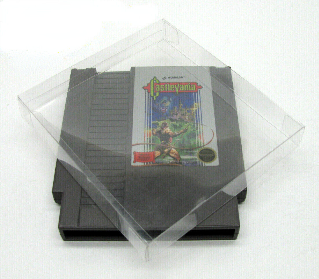 10x NINTENDO NES GAME CARTRIDGE – CLEAR PROTECTIVE BOX PROTECTOR SLEEVE CASE