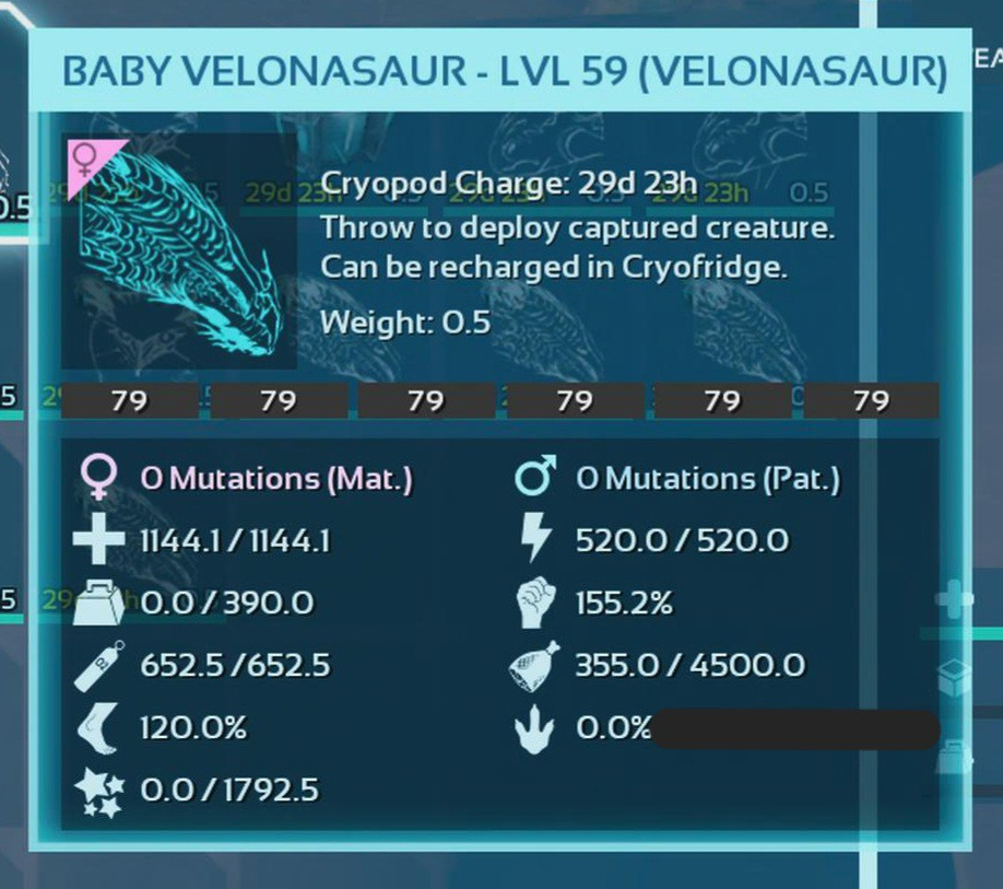 ARK ASA PVE OFFICIAL PAIR BABY VELONASAUR BLACK ID79 EXTINCTION PC/XBOX/PS5
