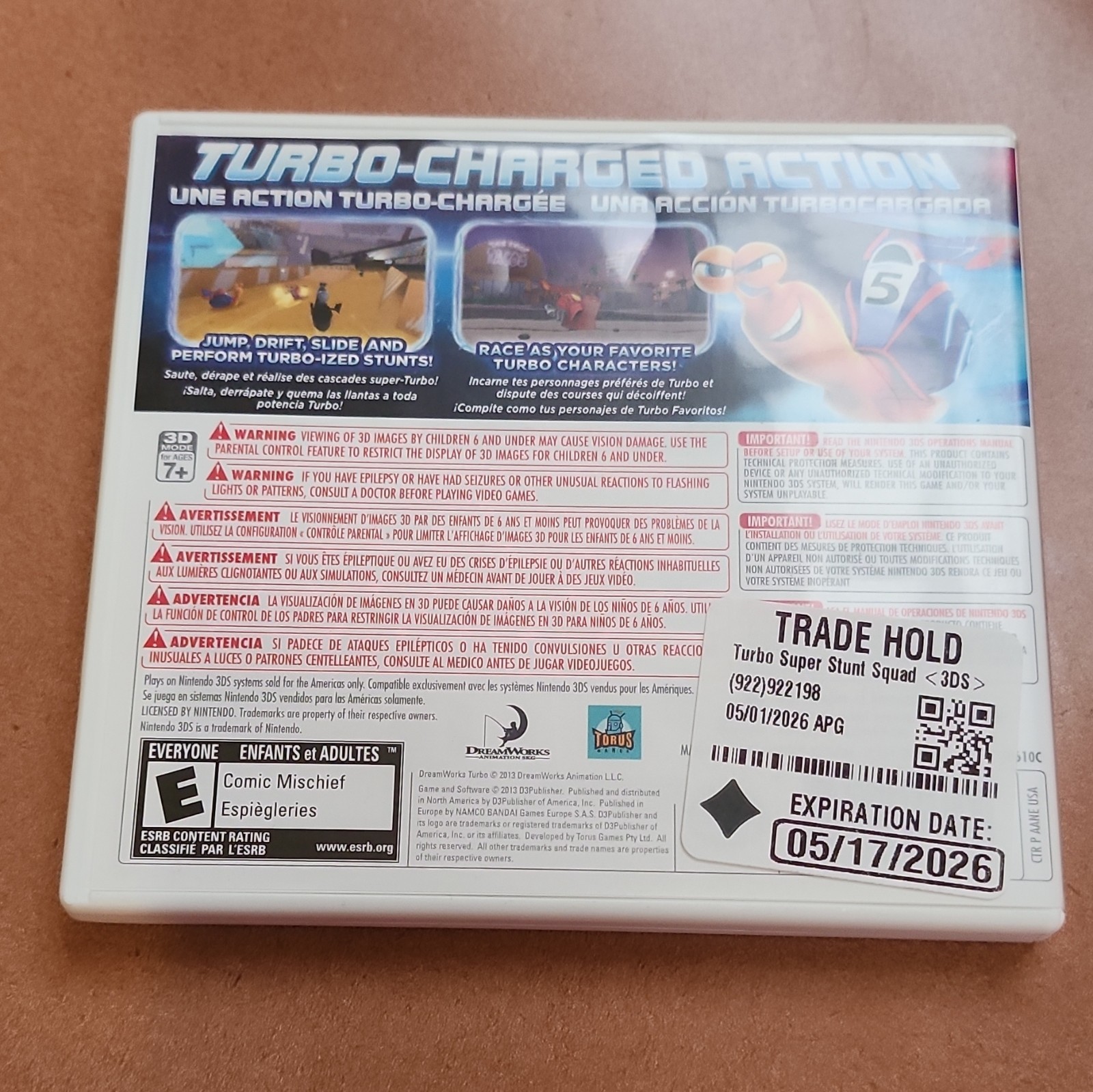 D3Publisher Turbo: Super Stunt Squad (Nintendo 3DS, 2013) E, NTSC-U/C