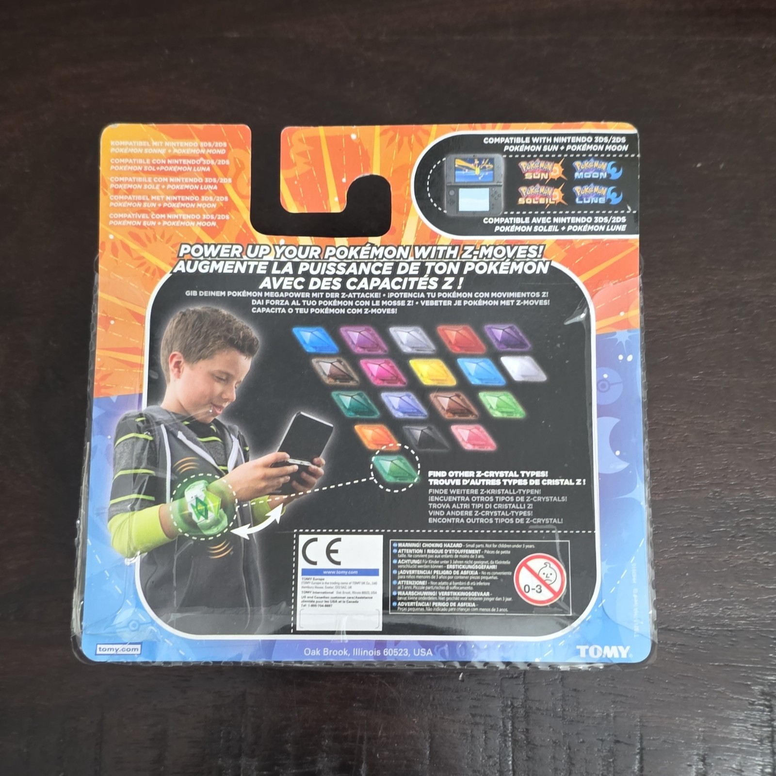 TOMY Pokemon Z-Crystal Set Normalium Z Fightinium Z Electrium Z 3DS