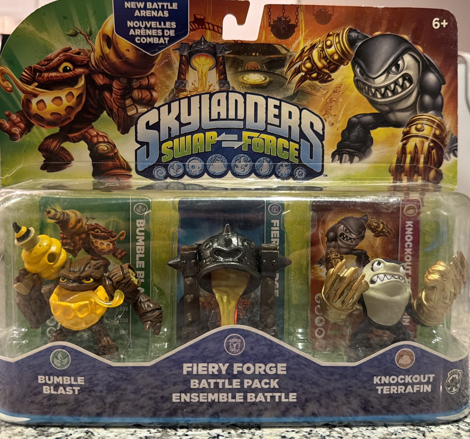 Skylanders Swap Force Bumble Blast Fiery Forge Knockout Battle Pack 3 pack