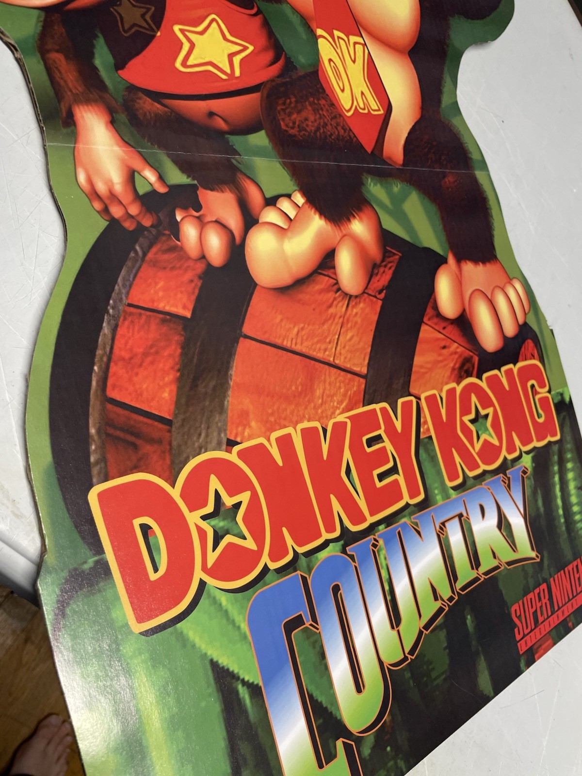 Donkey kong Country Standee 18×26” Cardboard Sign Promo-like Display nes snes